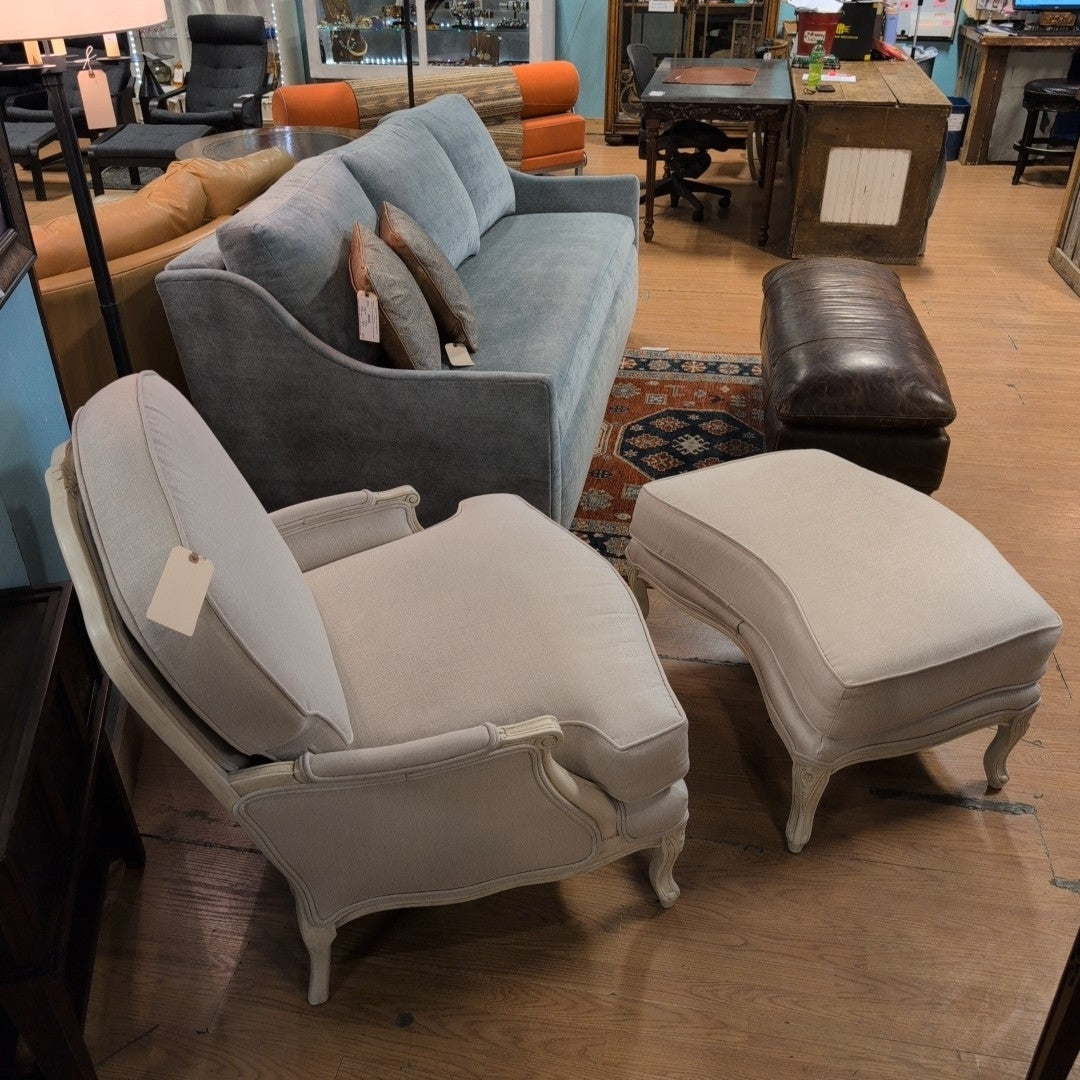 CHAIR & OTTOMAN FRENCH STYLE