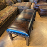 Studded Leather Bench ~ X Base ~ 6 Leg