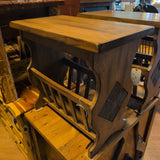 Side Table w/Magazine Rack ~ Slate Accents