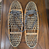 ANTIQUE BEAR PAW SNOWSHOES WOOD & LEATHER