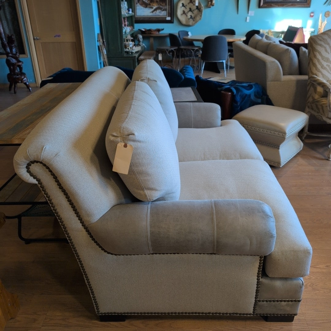 King Hickory Leather& Fabric  Stud Loveseat