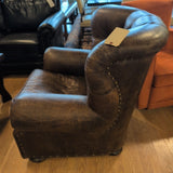Restoration Hardware Studded Leather Club Chair