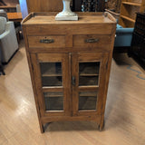 ANTIQUE CABINET WITH GLASS DOORS