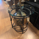 World Globe, metal glass round side table