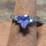 14k Amethyst Heart Ring 4.43g