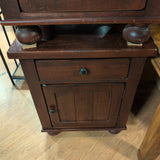 Attic Heirlooms 1 Drawer 1 Door Red Stained Nightstand ~ *PAIR*