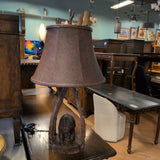 Bear in Tripod of Trees Table Lamp