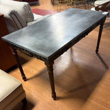 Vintage Style 1 Drawer Wood Desk w/Metal Top