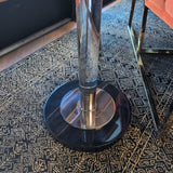 Side Table w/Round Dyed Blue-Green Wood & Clear Base ~ AS IS