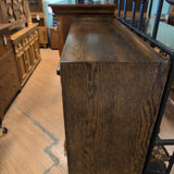 BOOKCASE antique oak  w/glass doors