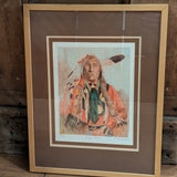 N.AMOROSI "WOLF-ROBE" NATIVE AMERICAN ETCHING.1981