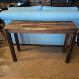 Butcher Block Style Console Table ~ Multi-Tone Wood