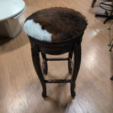 Cowhide Backless Swivel Barstool