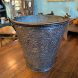 VTG COPPER BUCKET INDIAN BRITISH-RAJ FLORAL DESIGN