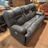 Ashley Wurstrow Powered Dual Reclining Gray Sofa ~ Match Leather ~ Head & Lumbar