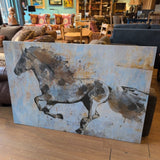 Artwork running horse on canvas