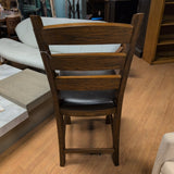 Barstool - Emerald Home Wood Leather & Stud Barstool