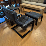 Ikea Poang Charcoal Chair & Ottoman