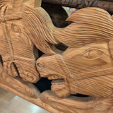 Carved Wood Mirror ~ Horse Heads